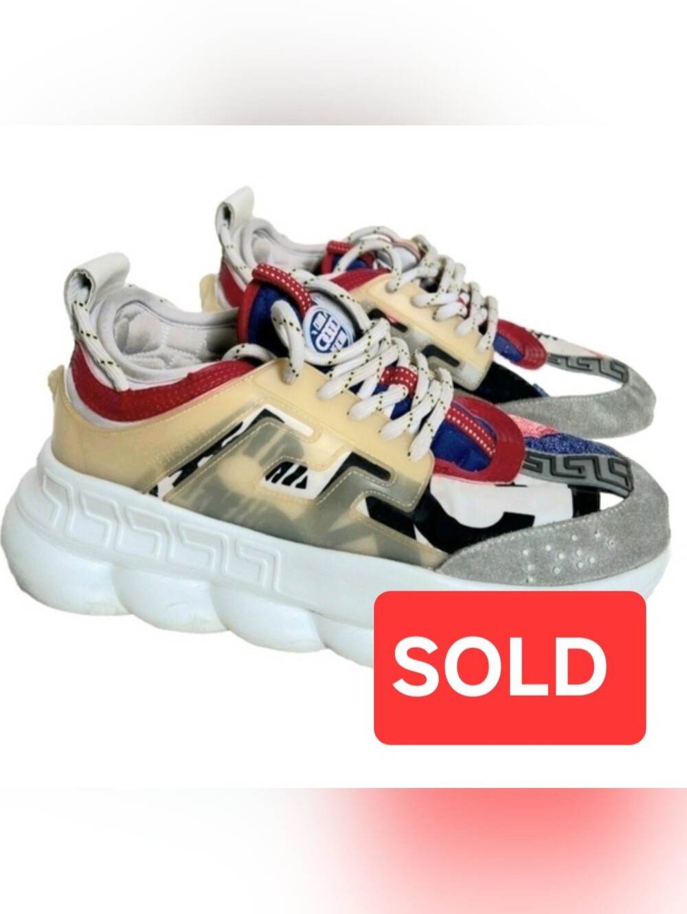 Versace Chain Reaction “Clash” Mixed Color Trainers EU 43 Men's US Size 10 - Picture 1 of 16